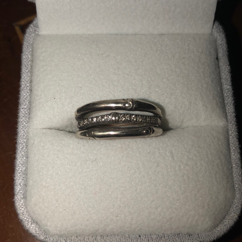 John Hardy Bamboo Ring with Diamonds
